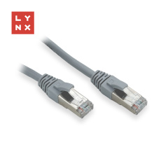 LYNX FTP patch kabel Cat5e PVC, CCA, 0,1m, šedý (balení obsahuje 10ks)