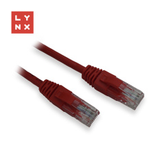 LYNX UTP patch kabel Cat5e, PVC, CCA, 1m, červený (balení obsahuje 10ks)