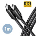 AXAGON BUCM32-CM10AB, SPEED+ kabel USB-C  USB-C, 1m, USB 20Gbps, PD 100W 5A, 4k HD, ALU, oplet, černý