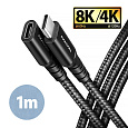 AXAGON BUCM32-CF10AB prodlužovací kabel USB-C (M)  USB-C (F), 1m, USB 20Gbps, PD 240W 5A, 8K HD, ALU, oplet, černý