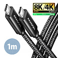 AXAGON BUCM4X-CM10AB NewGEN+ kabel USB-C  USB-C, 1m, USB4 Gen 3×2, PD 240W 5A, 8K HD, ALU, oplet, černý