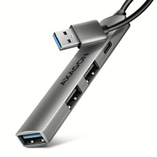 AXAGON HUE-STA, 4x USB ALU STRIP hub, 1x USB-A 5Gbps, 2x USB-A & 1x USB-C 480Mbps, kabel USB-A 12cm AXAGON HUE-STA, 4x USB ALU STRIP hub, 1x USB-A 5Gbps, 2x USB-A & 1x USB-C 480Mbps, kabel USB-A 12cm