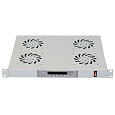 LEXI-Net 19" ventilační jednotka 1U, 4 ventilátory, LCD, digitální termostat, hloubka 350mm, šedá