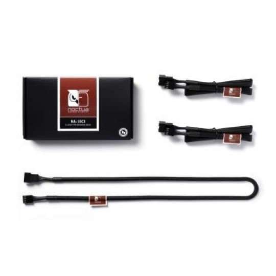 NOCTUA Prodlužovací kabely pro 4pin ventilátor NA-SEC3, 3x 60cm, černá NOCTUA Prodlužovací kabely pro 4pin ventilátor NA-SEC3, 3x 60cm, černá