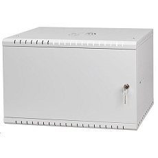 LEXI-Net 19" nástěnný rozvaděč Basic 6U 520x350, plechové dveře, bez zad, rozložený, šedý
