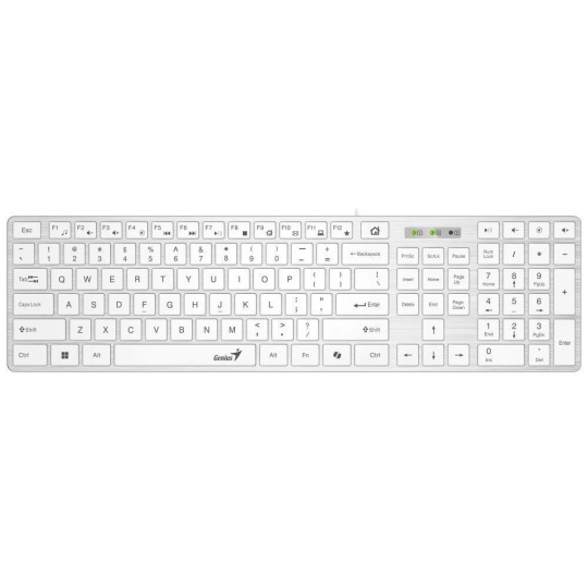 Genius Klávesnice Slimstar 126, Drátová USB, CZ+SK layout, Copilot klávesa, Bílá