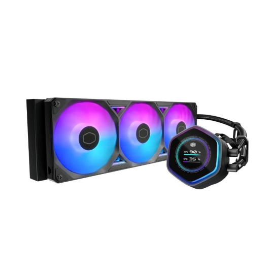 Cooler Master vodní chladič MasterLiquid Atmos II LCD 360, 3x120mm, LGA1851, AM5, černá Cooler Master vodní chladič MasterLiquid Atmos II LCD 360, 3x120mm, LGA1851, AM5, černá