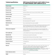 HPE PL DL320g11 4410Y (2.0/12C) 16G (p43322) MR408i-o 8SFF BC U3 1000Wti 2x1Gb 1U EIR