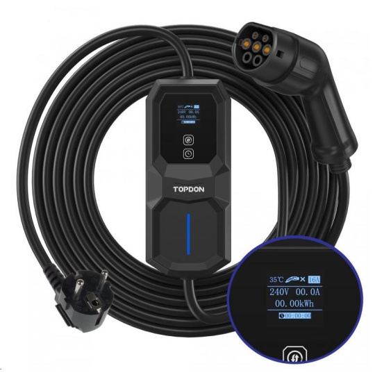 TOPDON mobilní nabíječka pro elektromobily PulseQ AC Portable - 3,7kW TOPDON mobilní nabíječka pro elektromobily PulseQ AC Portable - 3,7kW
