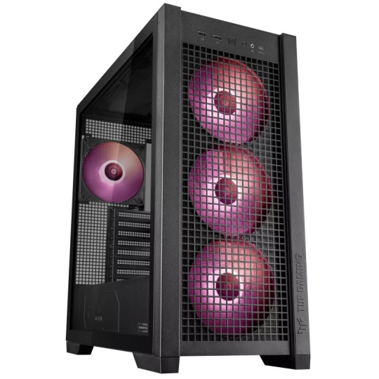 BAZAR - ASUS case TUF GAMING CASE (GT302) TG, Mid Tower, 4x 140mm ARGB Fan, černá - Poškozený obal (Komplet)