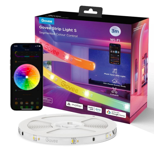Govee WiFi RGBICW Smart PRO LED pásek 3m MATTER - extra odolný