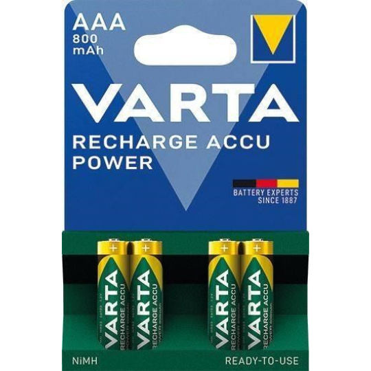 Varta LR03/4BP 800 mAh Ready to use (Blistr 4ks) Varta LR03/4BP 800 mAh Ready to use (Blistr 4ks)