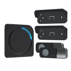 Solight bezdrátový zvonek, 2 tlačítka, do zásuvky, 200m, černý, learning code Solight bezdrátový zvonek, 2 tlačítka, do zásuvky, 200m, černý, learning code