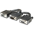 MANHATTAN SVGA Y rozdvojka, HD15 Male / 2 HD15 Female, 15 cm, Black