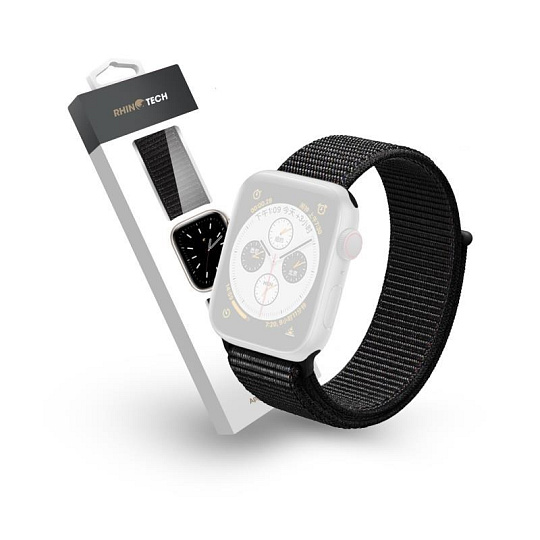 RhinoTech řemínek Magic Tape pro Apple Watch 42/44/45/49mm černá