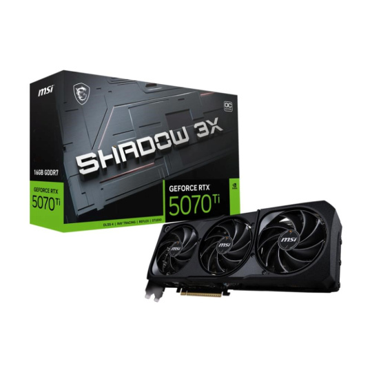 BAZAR - MSI VGA NVIDIA GeForce RTX 5070 Ti 16G SHADOW 3X OC, RTX 5070 Ti, 16GB GDDR7, 3xDP, 1xHDMI BULK - Po opravě (Bez