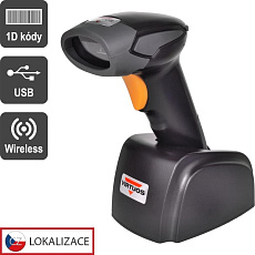 Virtuos CCD čtečka Virtuos HW-311A, bezdrátová, USB základna, černá