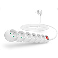 CONNECT IT prodlužovací kabel 230 V, 6 zásuvek, 5 m, s vypínačem (bílý)