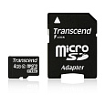 TRANSCEND MicroSDHC karta 4GB Class 10 + adaptér