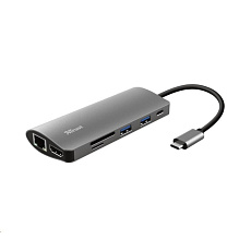 TRUST Dokovací stanice DALYX USB-C 7v1, 1xHDMI, 1xUSB-C, 2xUSB, 1x RJ45, šedá