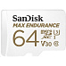 SanDisk MicroSDHC karta 64GB MAX Endurance + adaptér, 30,000 hodin