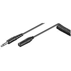 PREMIUMCORD Kabel prodlužovací audio Jack 6,3mm M/F spirálový 1m - 5m