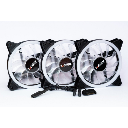 1stCOOL Fan KIT AURA EVO 1 ARGB, 3x Dual Ring ventilátor + ARGB Nano řadič 1stCOOL Fan KIT AURA EVO 1 ARGB, 3x Dual Ring ventilátor + ARGB Nano řadič