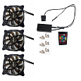 EUROCASE ventilátor RGB 120mm (spot Led), set 3ks + controller