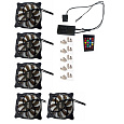 EUROCASE ventilátor RGB 120mm (spot Led), set 5ks + controller
