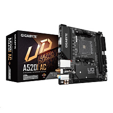 GIGABYTE MB Sc AM4 A520I AC, AMD A520, 2xDDR4, 1xDP, 2xHDMI, WI-FI, Mini-ITX