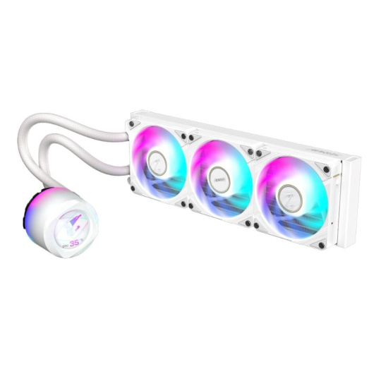 GIGABYTE vodní chladič AORUS WATERFORCE X II 360I, 3x 120mm, ARGB, LCD Displej, LGA1851, AM5, Bílá GIGABYTE vodní chladič AORUS WATERFORCE X II 360I, 3x 120mm, ARGB, LCD Displej, LGA1851, AM5, Bílá