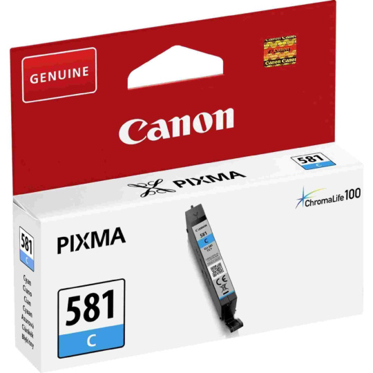 Canon CARTRIDGE CLI-581 azurová pro PIXMA TS615x, TS625x, TS635x, TS815x,TS825x, TS835x, TS915x  (256 str.)