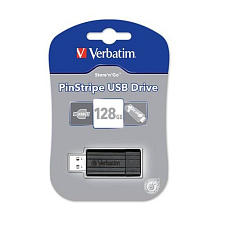 VERBATIM USB Flash Disk Store 'n' Go PinStripe 128GB - Black