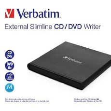 VERBATIM externí mechanika Slimline CD/DVD Writer USB - without NERO