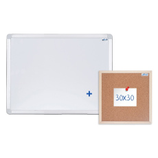 BAZAR - Magnetická tabule AVELI 60x45 cm, hliníkový rám+korková nástěnka 30x30 cm - POŠKOZENÝ OBAL BAZAR - Magnetická tabule AVELI 60x45 cm, hliníkový rám+korková nástěnka 30x30 cm - POŠKOZENÝ OBAL