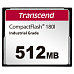 TRANSCEND CompactFlash Card CF180I, 512MB, SLC mode WD-15, Wide Temp.
