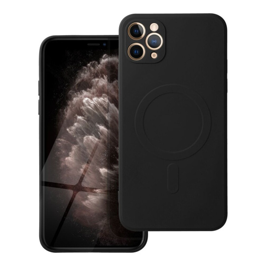 Smarty Mag silikonový kryt s MagSafe iPhone 11 Pro Max černý Smarty Mag silikonový kryt s MagSafe iPhone 11 Pro Max černý