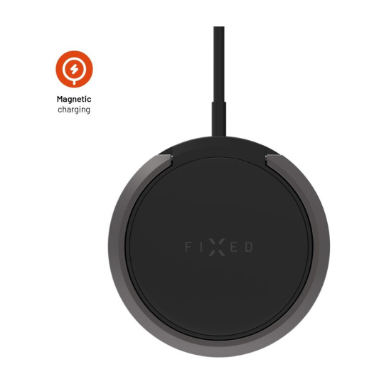 FIXED MagPad bezdrátová MagSafe nabíječka se stojánkem (15W) černá