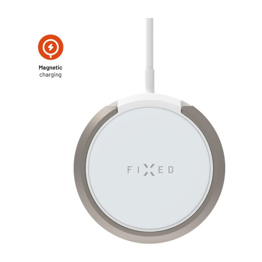FIXED MagPad bezdrátová MagSafe nabíječka se stojánkem (15W) bílá