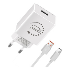 Obal:Me nabíječka USB-A (10W) + USB-A/USB-C kabel (1m) bílá