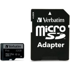 Verbatim Pro MicroSDHC 32GB (Class 10) + SD adaptér