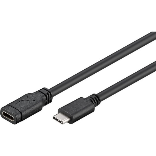 PremiumCord USB-C/USB-C prodlužovací kabel 1m černý