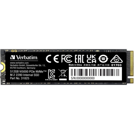 VERBATIM SSD Vi5000 Internal PCIe NVMe M.2 SSD 512GB