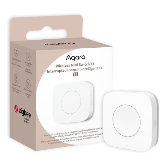 AQARA Wireless Mini Switch T1 - Zigbee 3.0 dálkový ovladač bílý