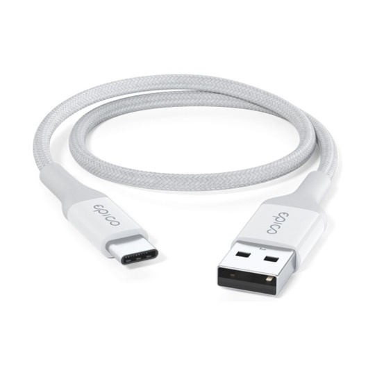 Epico pletený kabel 0.3m USB-C na USB-A bílý