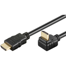 PremiumCord HDMI High Speed+Ethernet kabel, zlacený zahnutý konektor 270° 5m