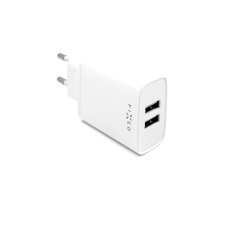 FIXED síťový adaptér 15 W 2x USB-A bílý