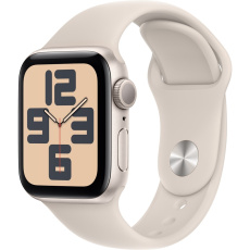 Apple Watch SE (2023) Cellular 40mm sportovní silikonový řemínek hvězdně bílý M/L