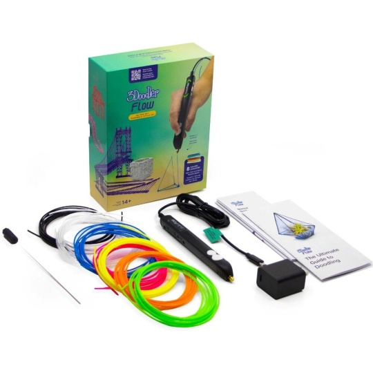 3Doodler 3D pero Flow + 8 PLA náplní a 3D šablona