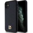 DKNY PU Leather Repeat Pattern Stack Logo Magsafe kryt iPhone 11 černý